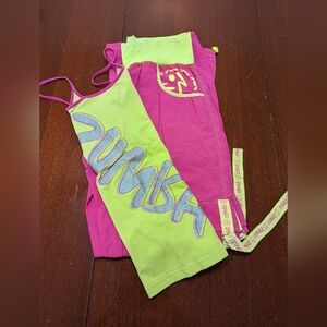 Zumba Fitness Cargo Pants and Spaghetti Strap Tank Neon and Pink